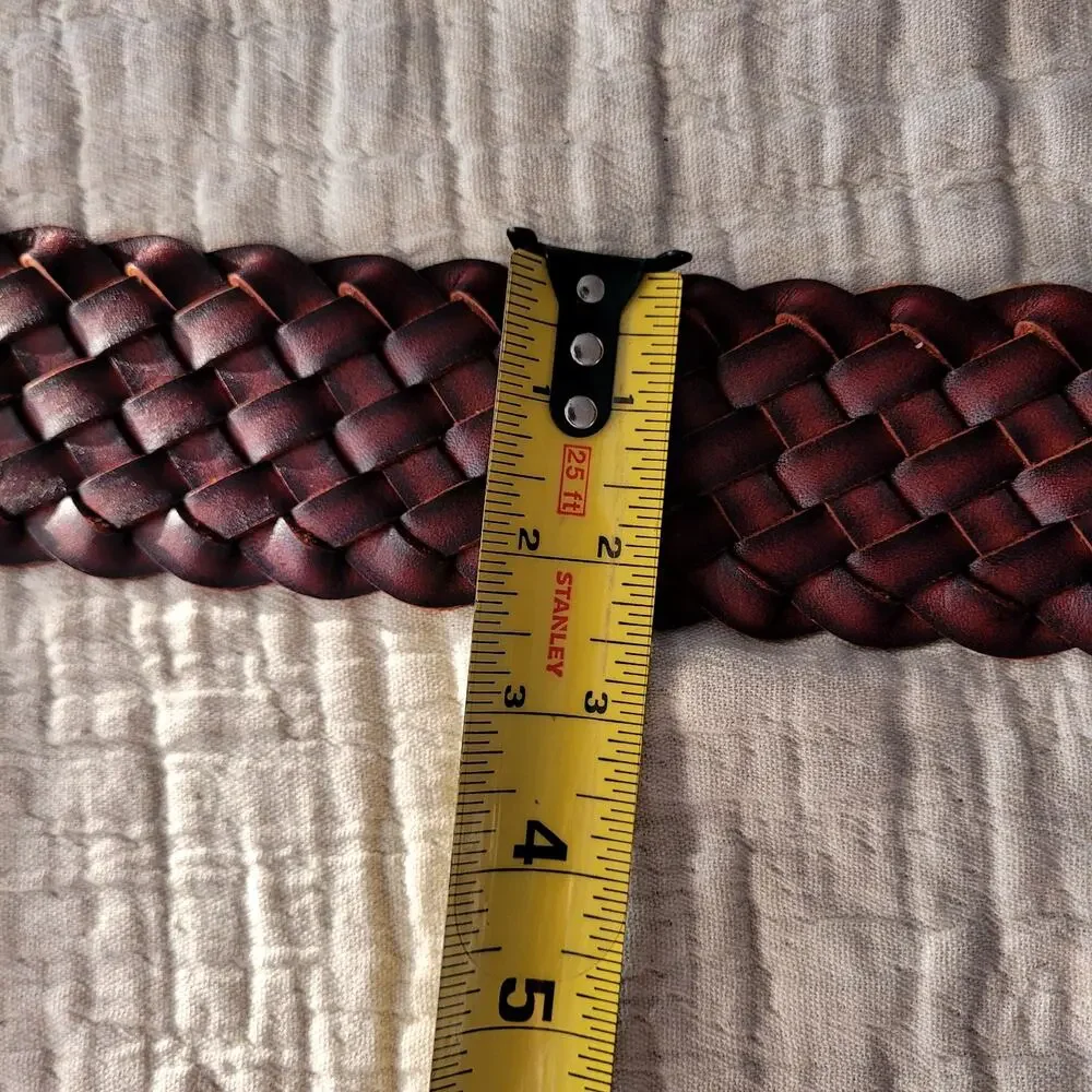Madewell Wide Waist Braided Woven  Leather belt XS/S